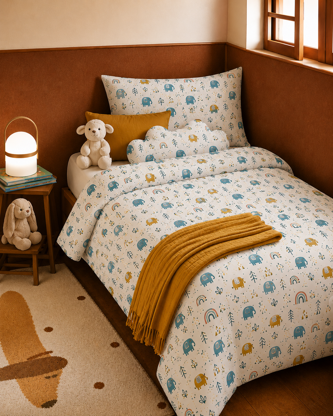 Safari Dreams 3-Piece Kids Duvet Set - Off White / Mustard / Teal