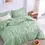 Thumbnail: Wrinkle Duvet Cover Set Linen Cotton Blend Sage (3-Piece)