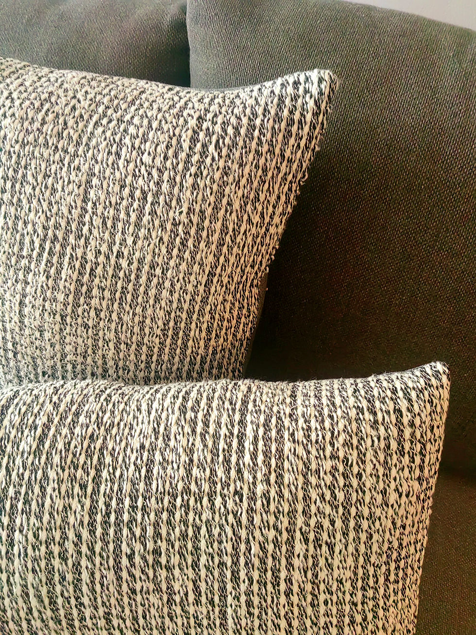 Thumbnail: Suliya Woven Linen Cushion Cover - Gray Black Blend