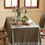 Thumbnail: Textured Linen Cotton Ruffled Tablecloth Moss Green