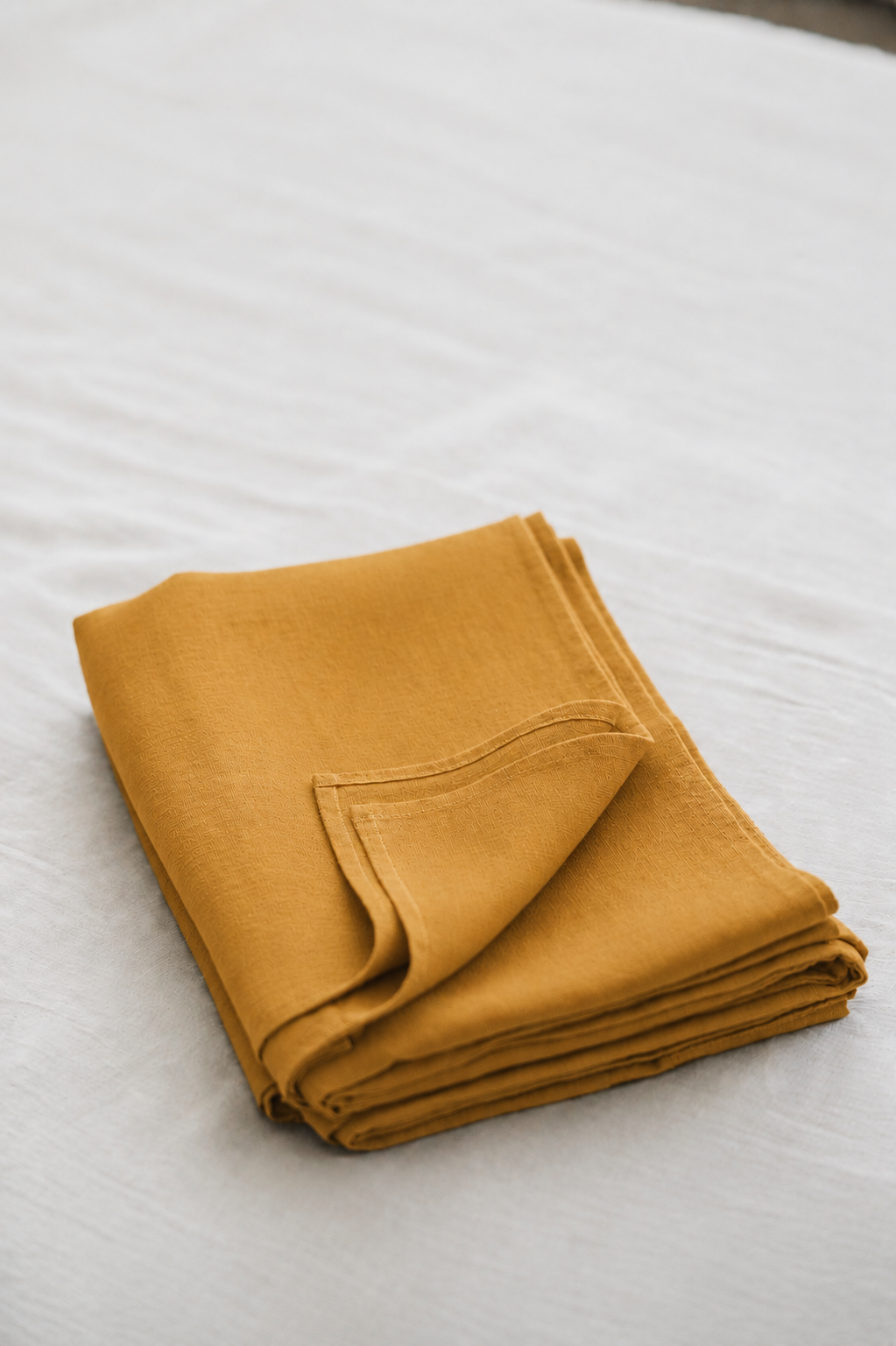 Diana Linen Cotton Mustard Flat Sheet
