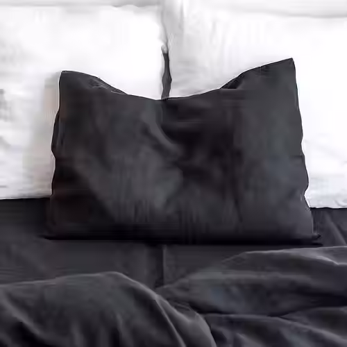 Thumbnail: Stonewashed Linen Black Fitted Sheet