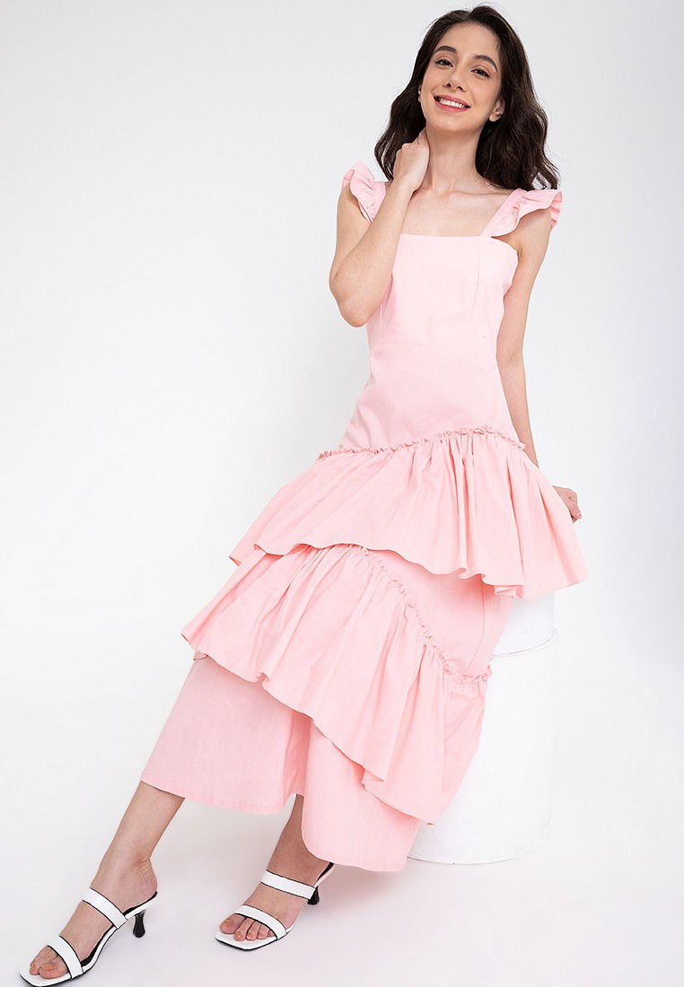 Thumbnail: Samantha Ruffle Dress in Pink