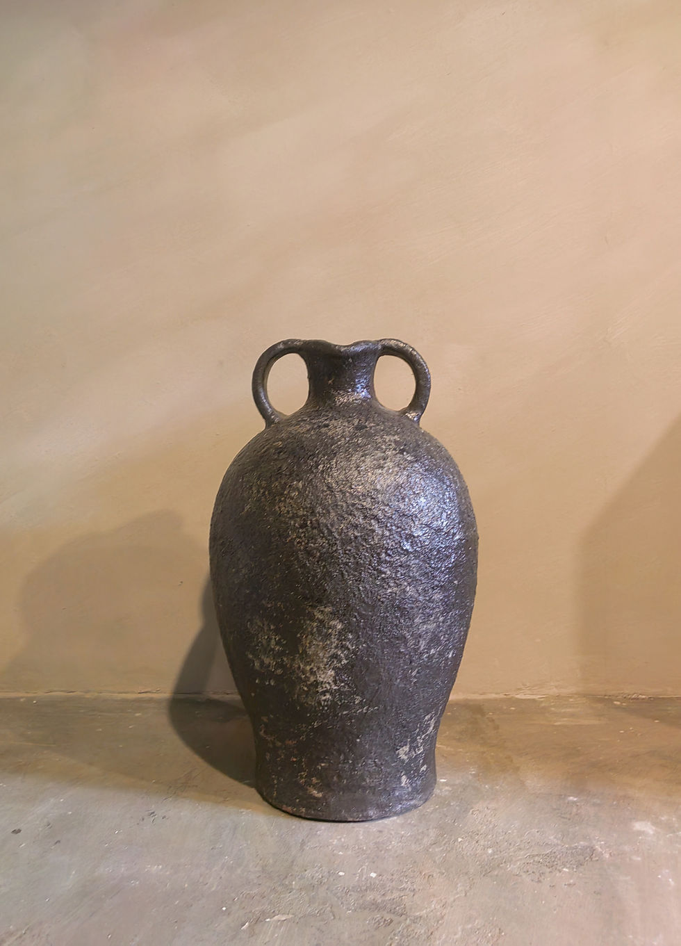 Thumbnail: Sephina Floor Vase in Black Blend Textured Clay D12" x H22"