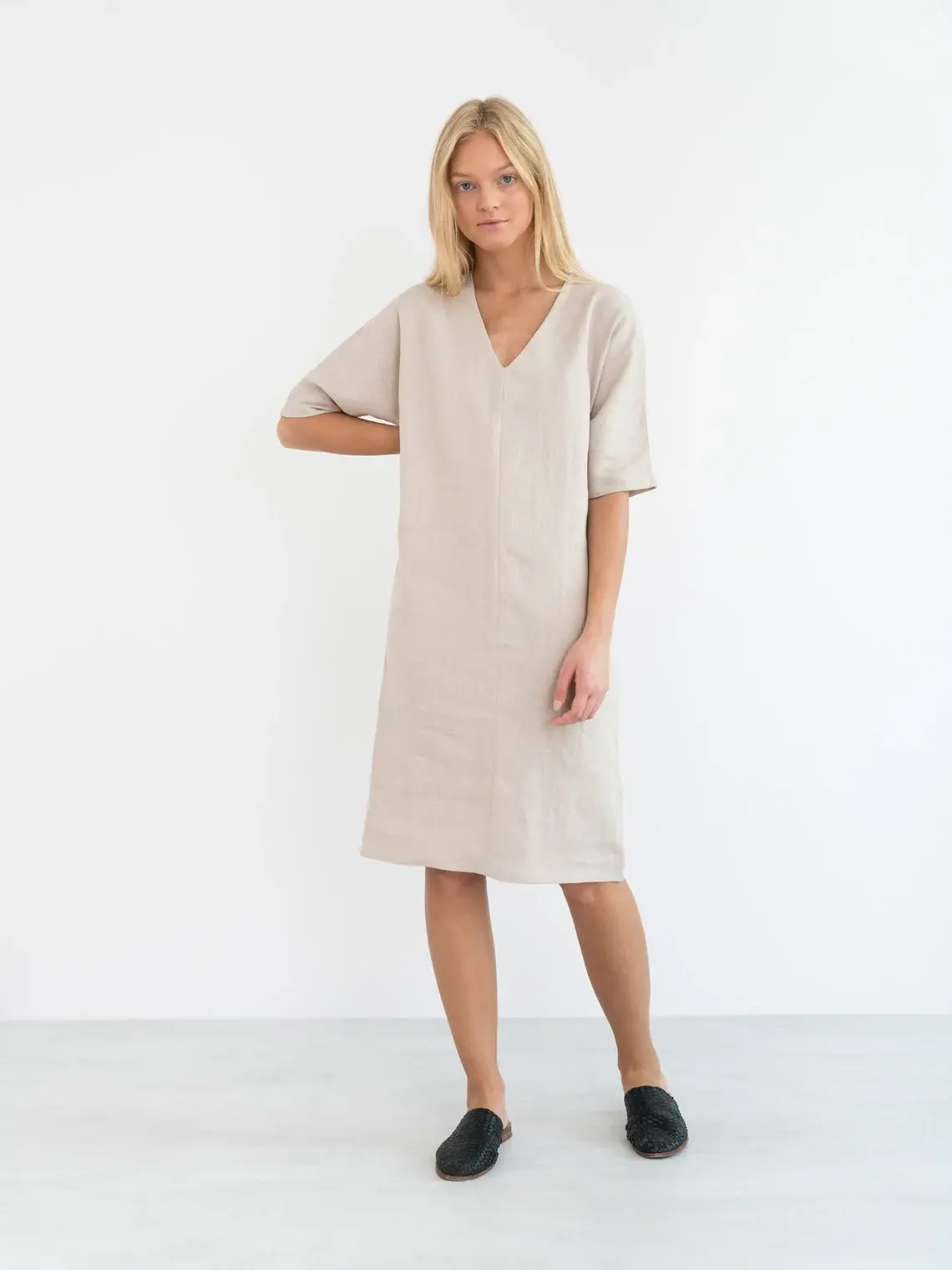 Aura Shirt Dress Tunic - Natural