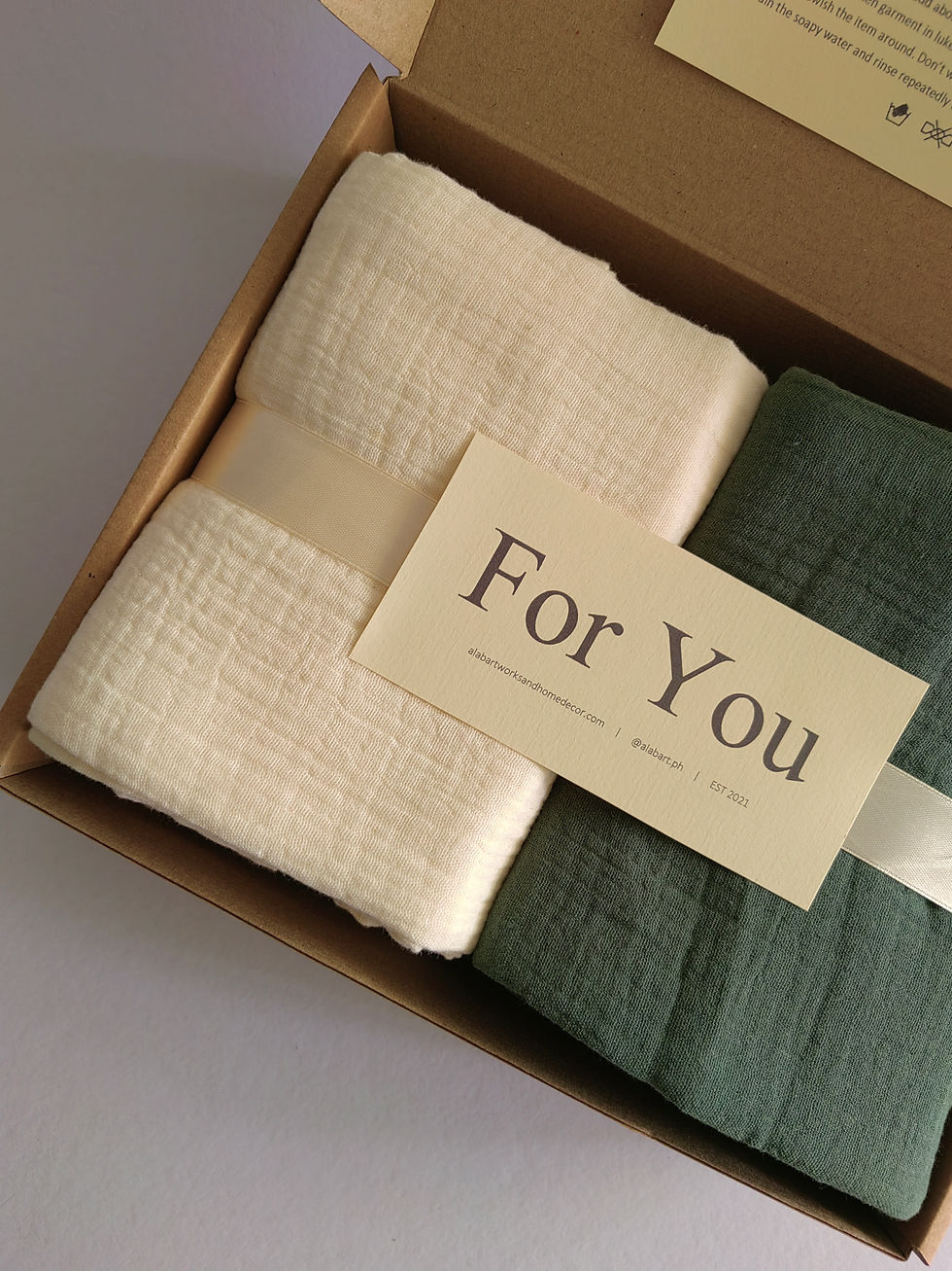 Thumbnail: Gauze Pillow Cover Gift Set (Off White Set, Sea Green Set) Pack of 4