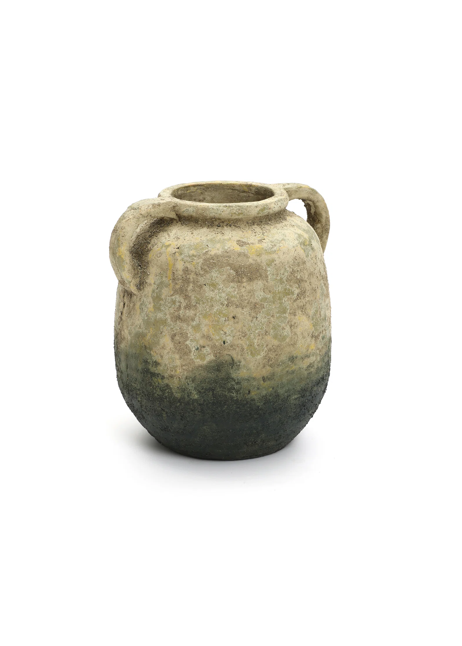 FiyukoTerracotta Ear Vase - Beige Moss Blend 8" H x 5" D