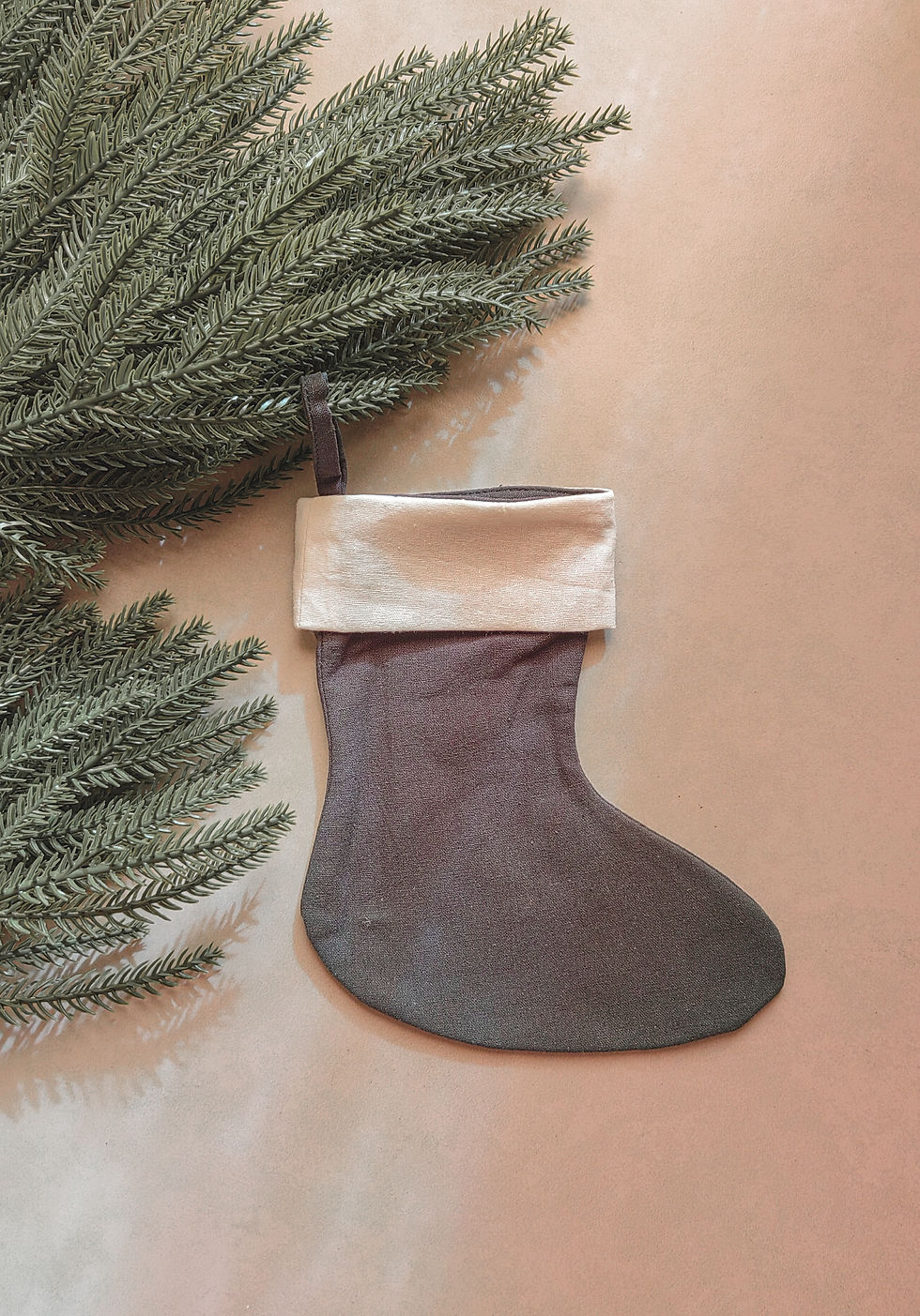Christmas Linen Stocking Ornaments Gray (1pc)