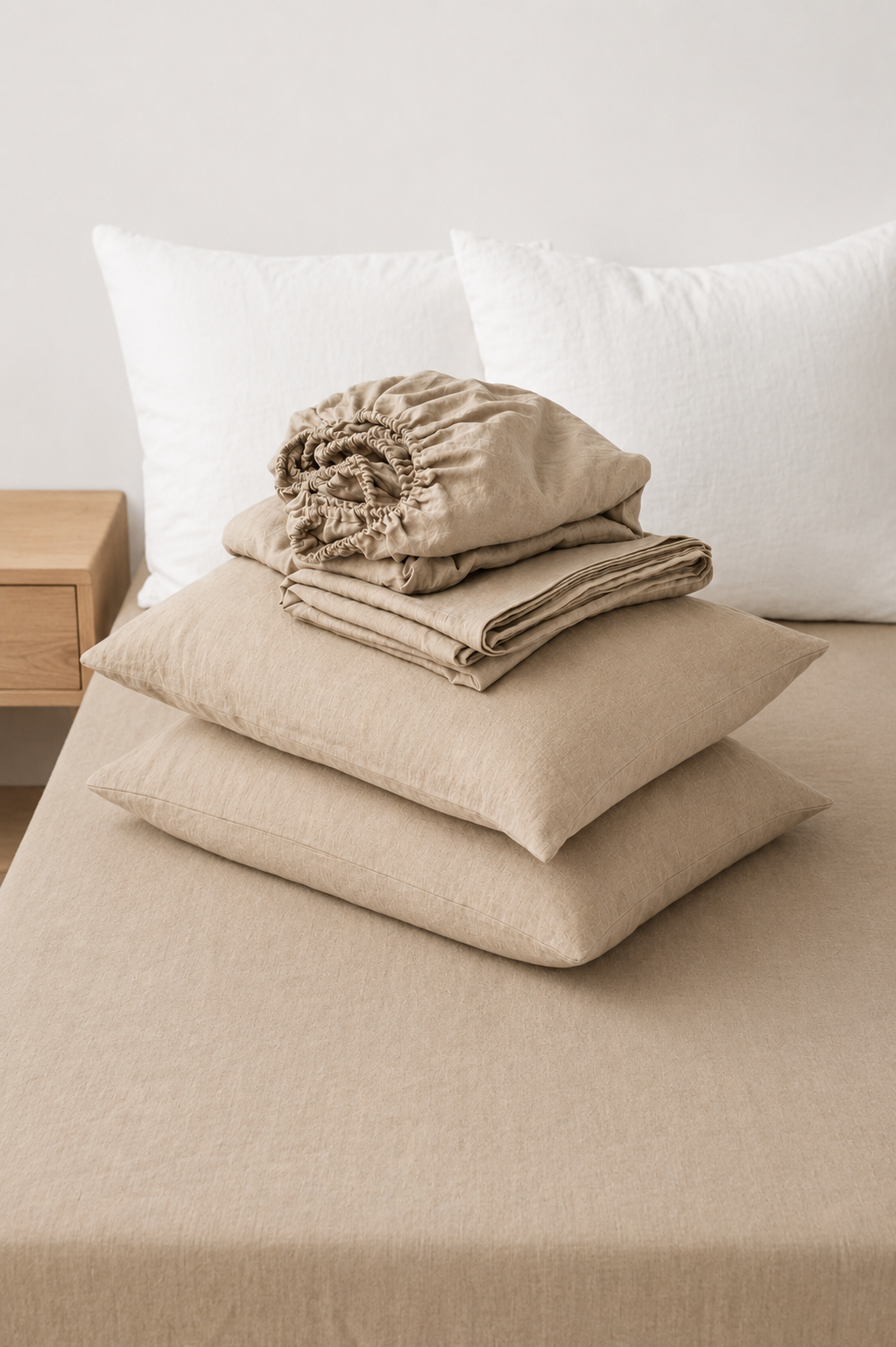 Diana Linen Cotton Dark Natural Sheet Set