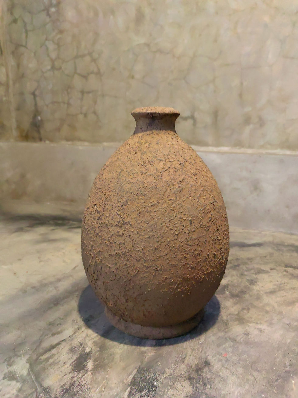 Thumbnail: Luminda Vase in Textured Stone Gray D6" x H8"