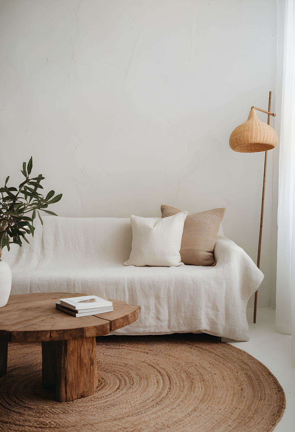 Thumbnail: Washed Linen Couch Cover Milk White