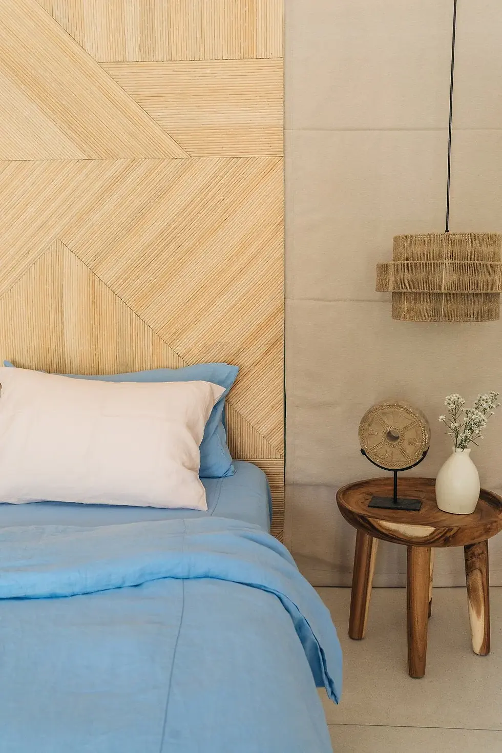 Thumbnail: Diana Linen Cotton Powder Blue Fitted Sheet