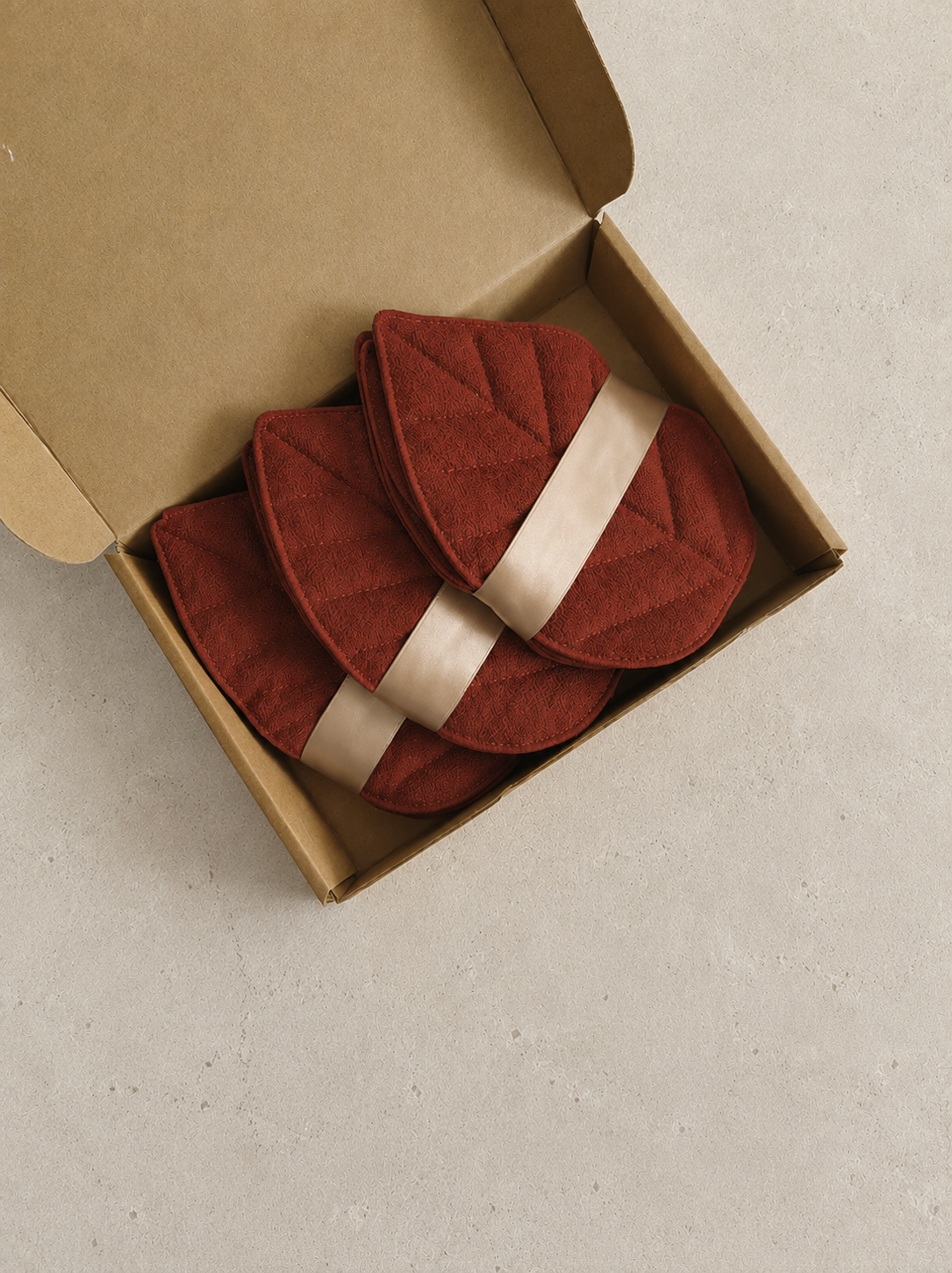 3 Sets of 4 Leaf Coasters Gift Set #26-11