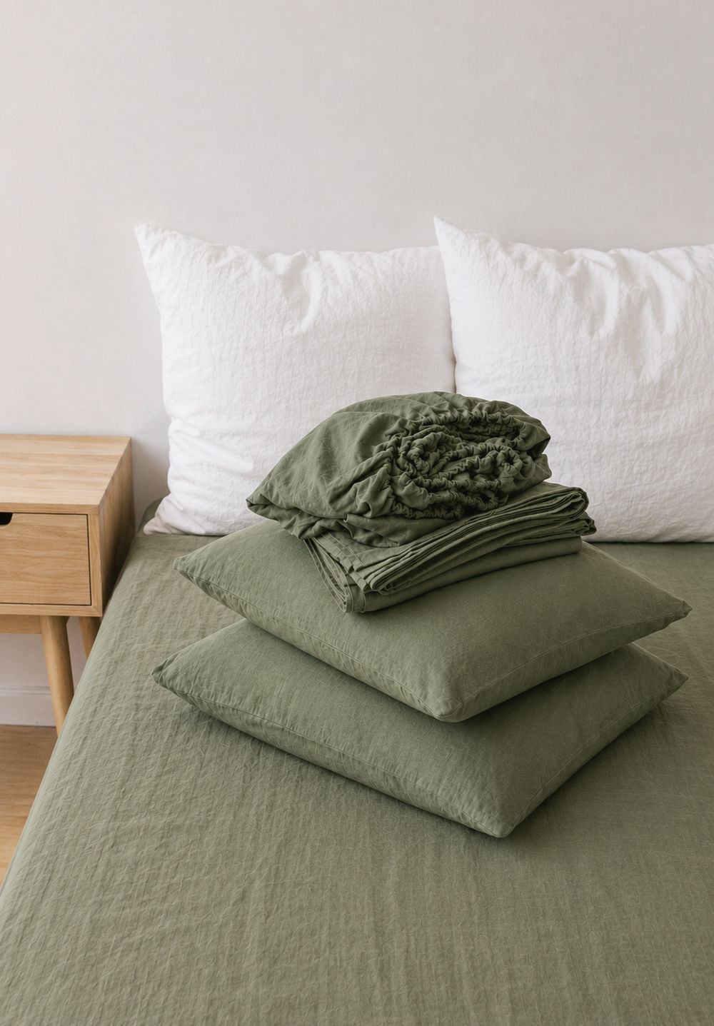 Diana Linen Cotton Forest Green Sheet Set
