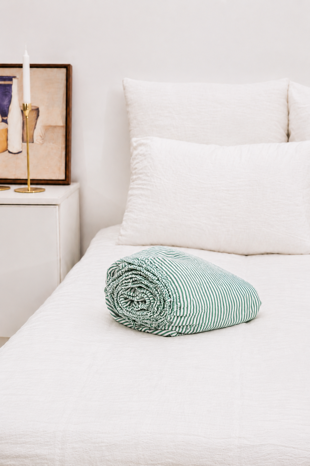 Divina Linen Green Fitted Sheet
