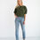 Thumbnail: Mari Green Linen Blouse