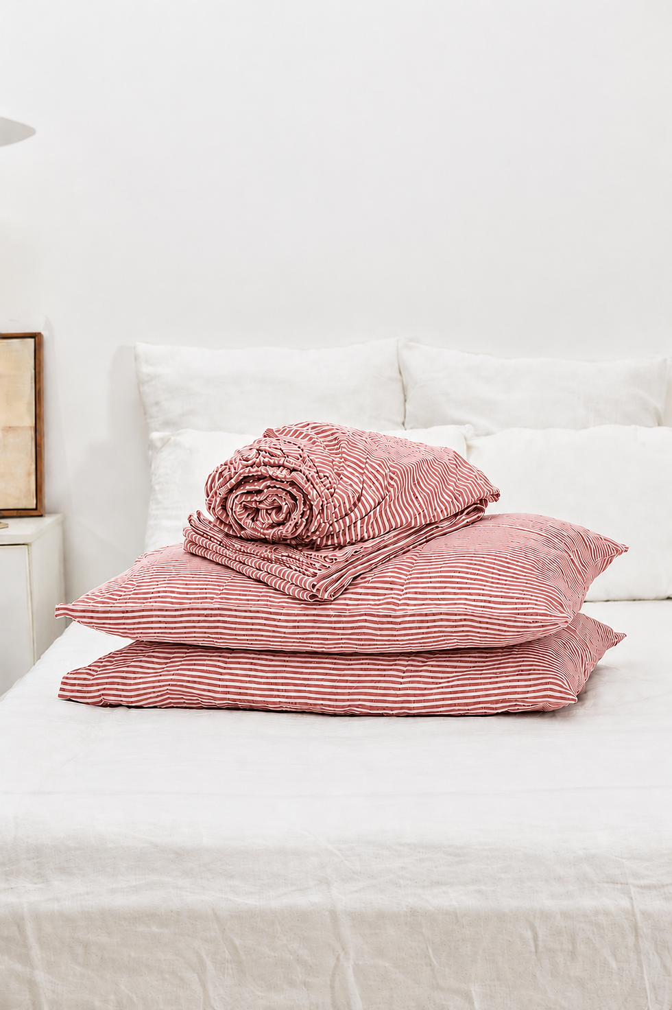 Thumbnail: Divina Linen Red Stripe Pillowcase
