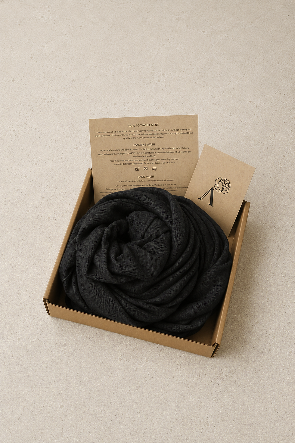 Thumbnail: Oversized Linen Shawl in Navy Blue