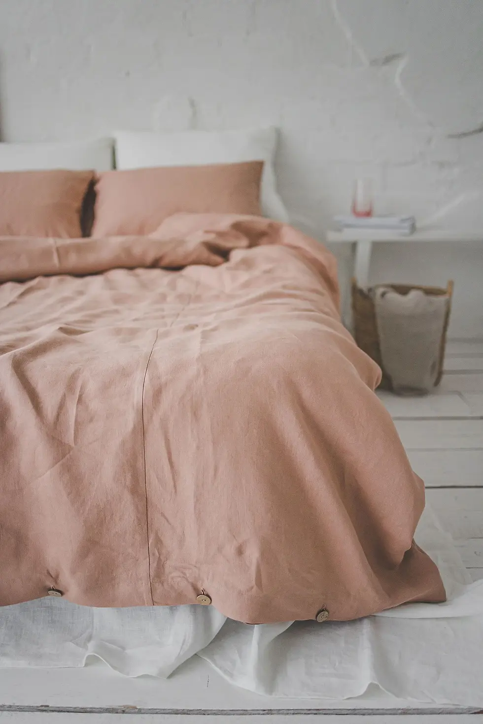 Thumbnail: Diana Linen Cotton Pinkish Nude Sheet Set