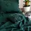 Thumbnail: Stonewashed Linen Emerald Green Fitted Sheet