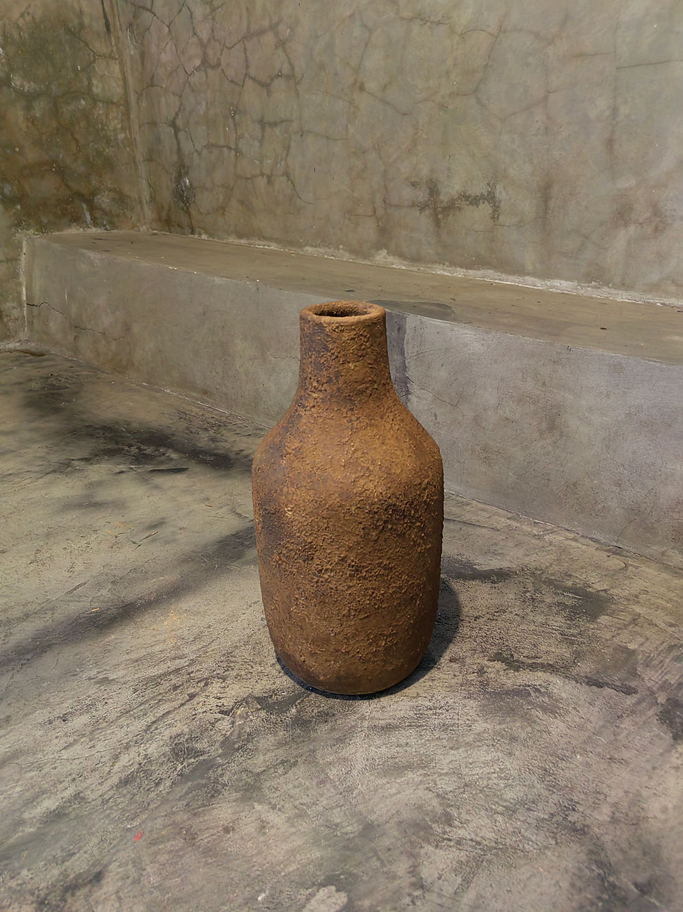 Thumbnail: Gourd Textured Beige Jar (Rustic/Vintage/Hand Finish)