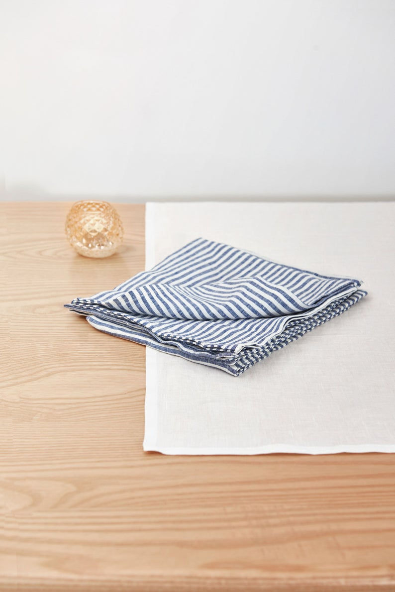 Thumbnail: Divina Line Blue Stripe Sheet Set