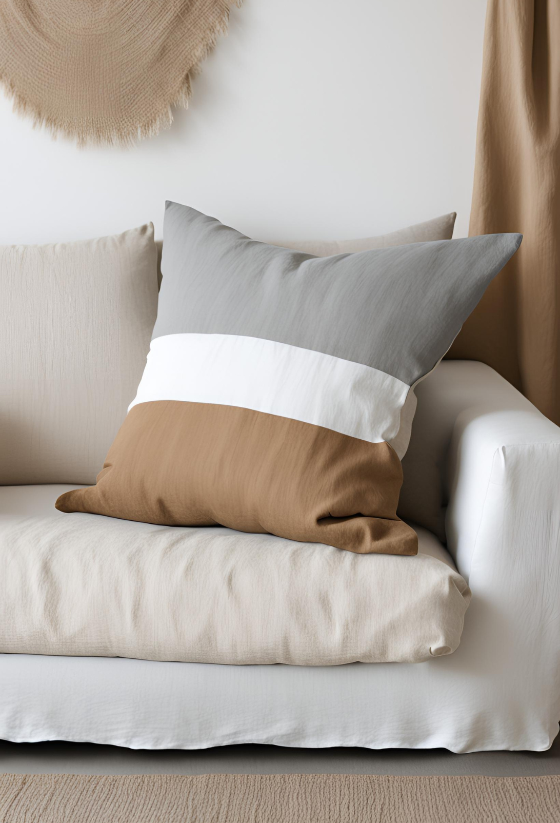 Color Block Linen Cushion Cover #005 - Set of 2