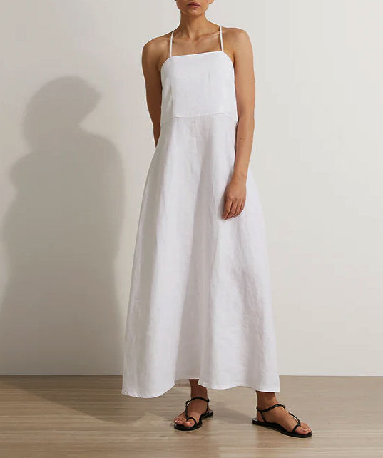 Ferna White Linen Dress