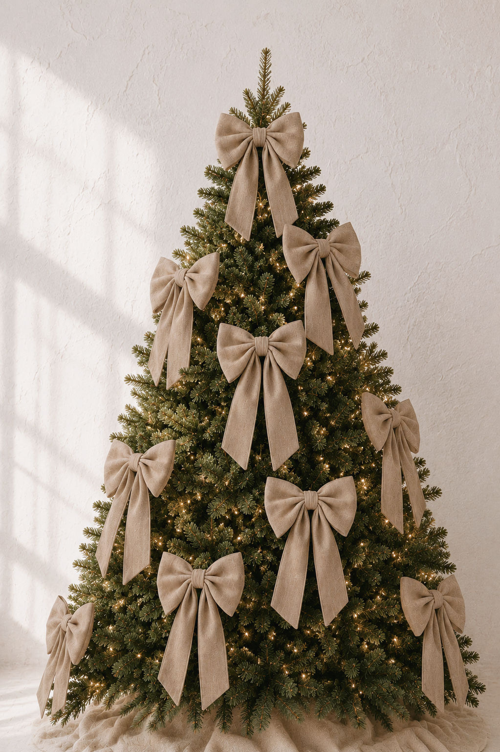 Christmas Large Bow Dark Natural