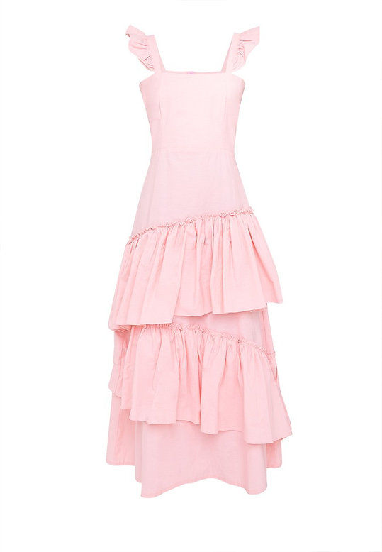 Thumbnail: SAMANTHA Ruffle Tier Dress (Choose Color)