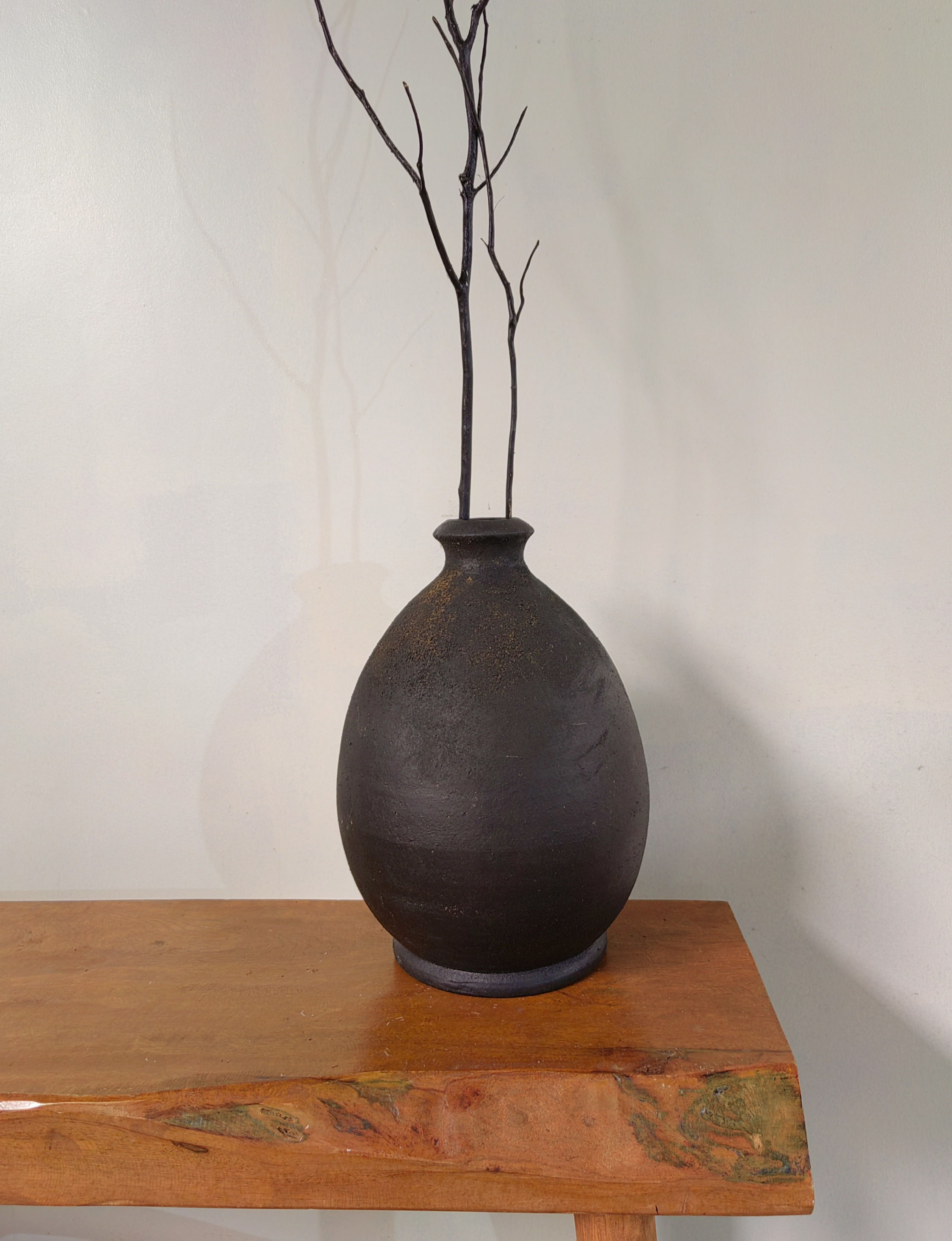 Luminda Black Clay Jar