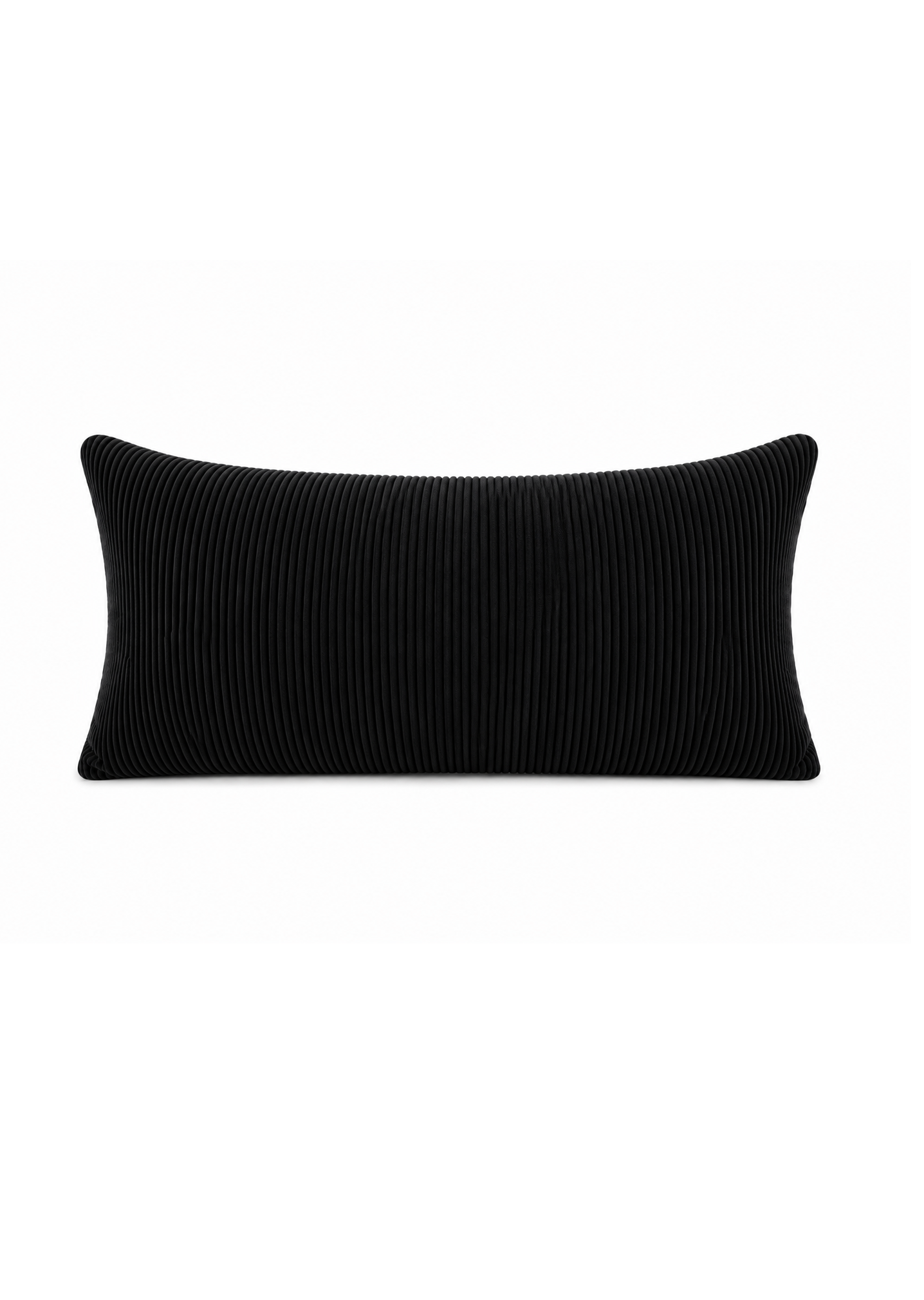 Ribbed Velvet Lumbar Cover Black (Set)