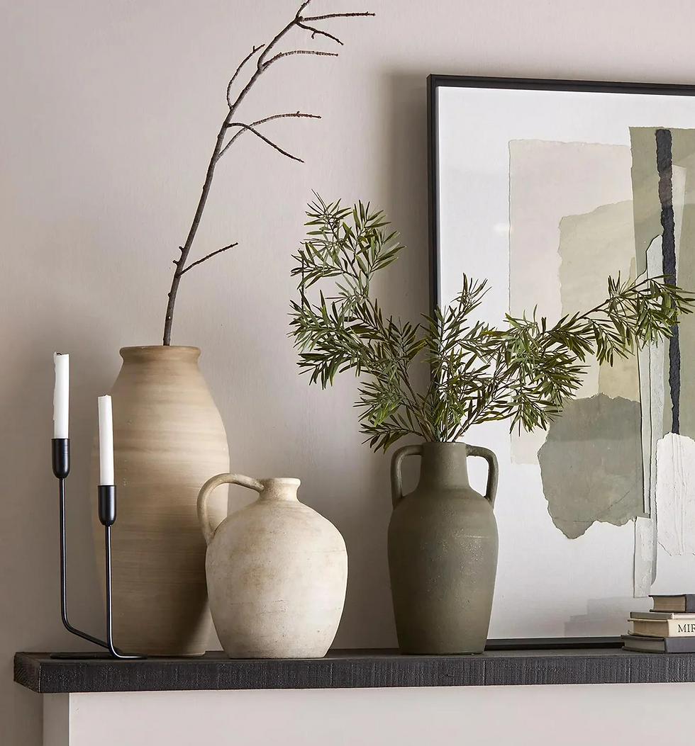 Thumbnail: Auren Tall Slim Clay Vase – Beige Blend 8" H x 6.5" D