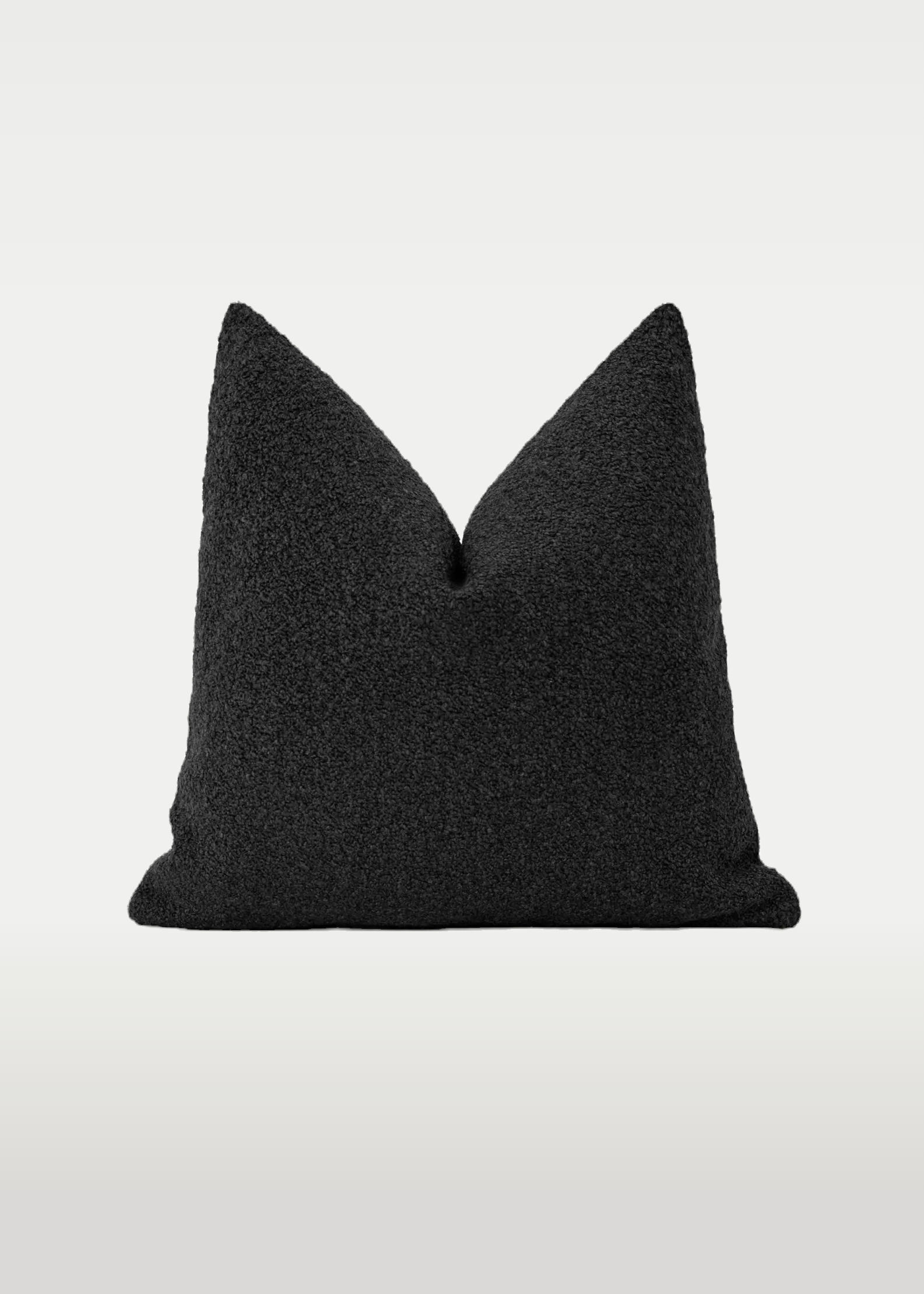 Bouclé Black Throw Pillow Cover