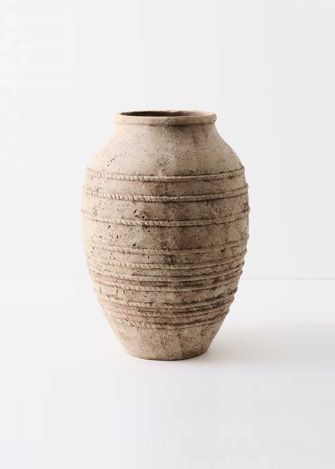Rava TinaTextured Clay Vase – Taupe Blend 13” H x 15” D