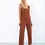 Thumbnail: Sefira Linen Jumpsuit Overalls Tobacco