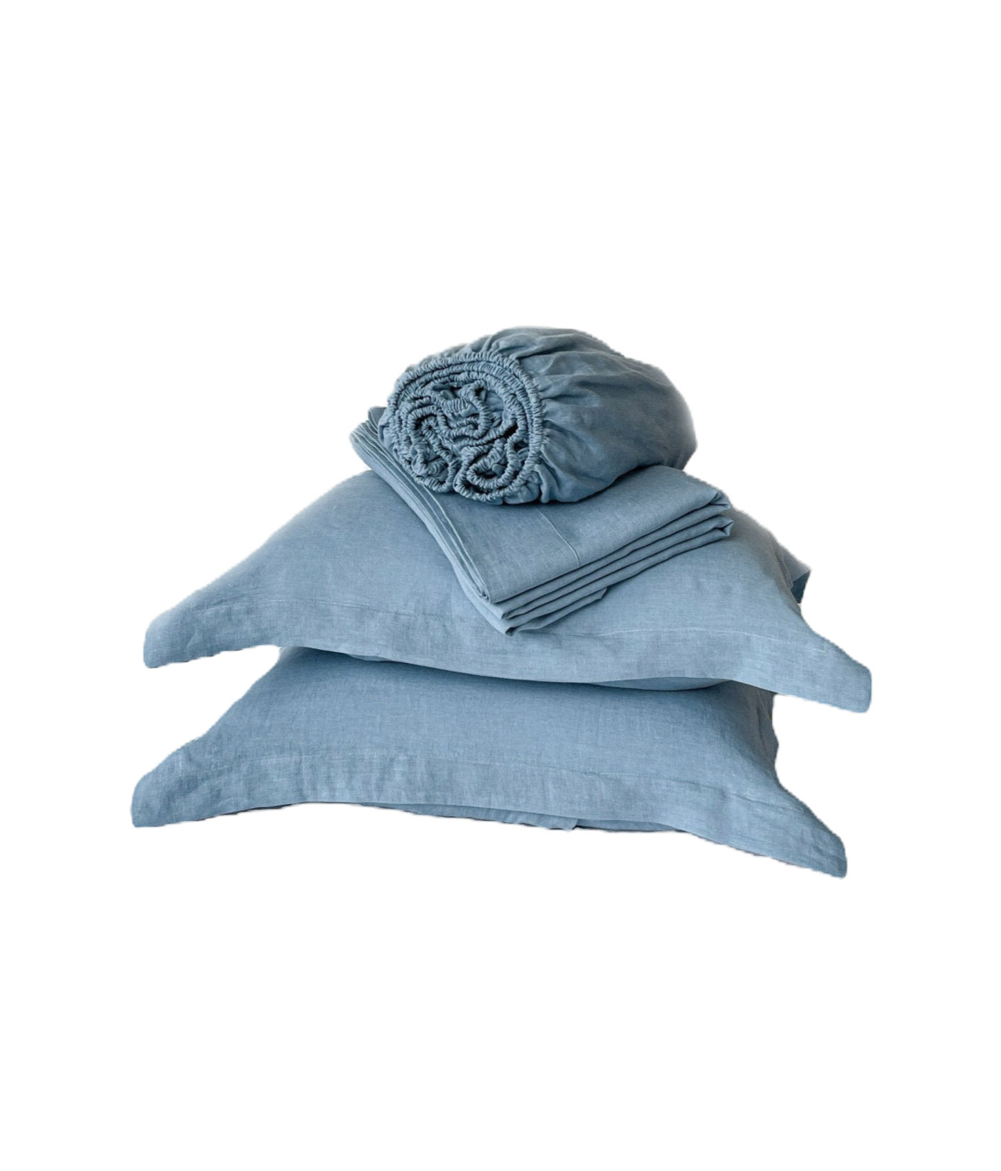 Dela Mara Linen Bluish Gray Sheet Set (Flange Pillowcase)