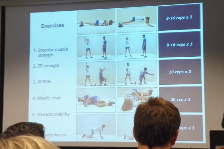 Grethe Myklebust talked about shoulder prevention exercises