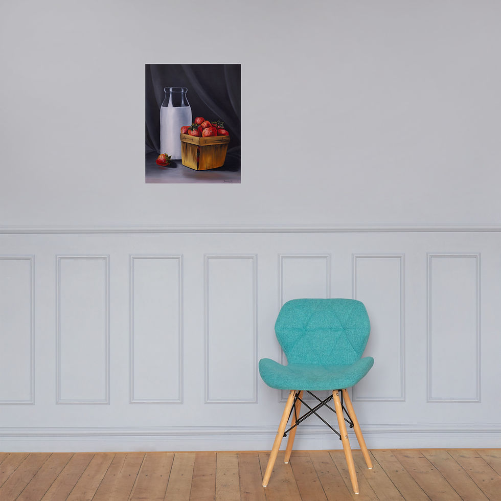 Thumbnail: "Strawberries And Milk" Art Poster