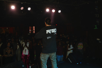 Joe Trufant performing on stage.