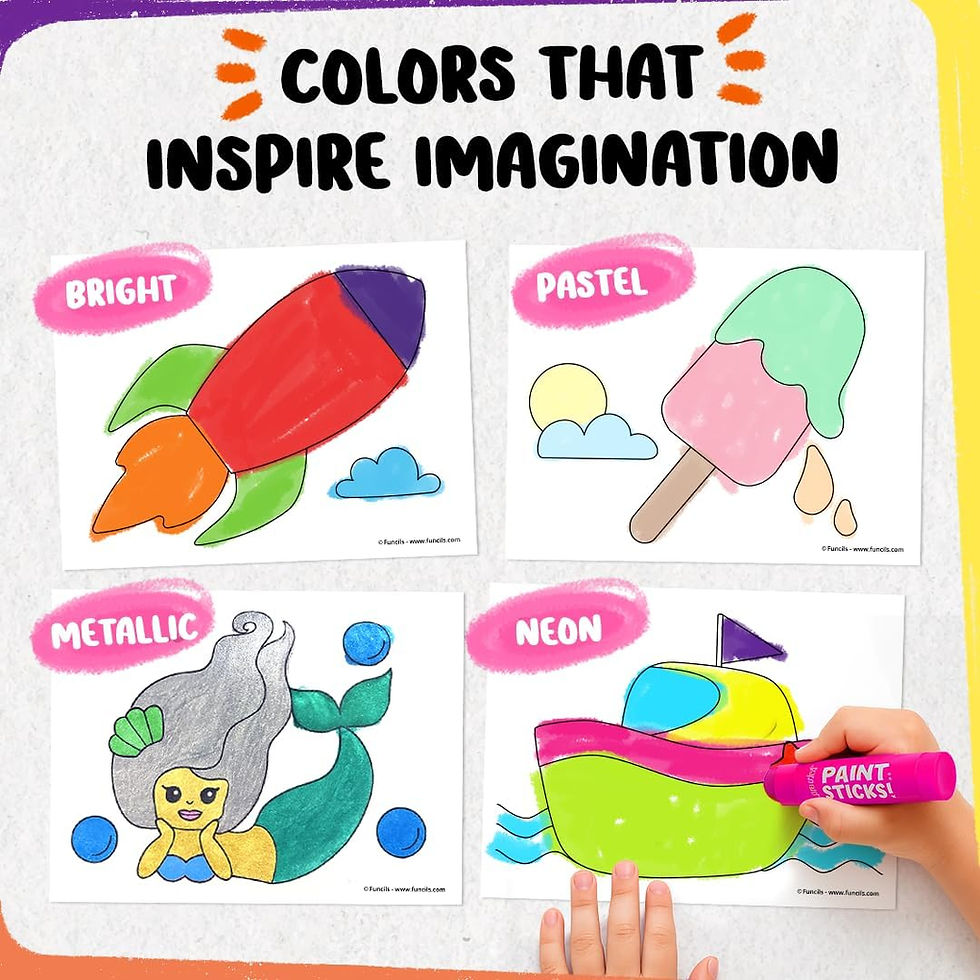Thumbnail: 36 Washable Tempera Paint Sticks for Kids with Coloring Book