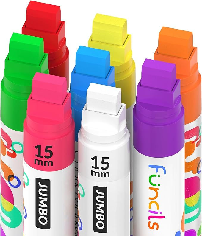 8 Bright 15mm Chalk Markers