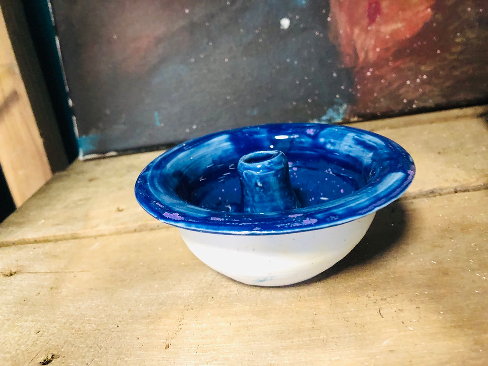 Thumbnail: Transmutation cherry flower color glaze cup lid / candle holder 