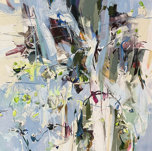 Jeffrey T Fitzgerald, artist:
May blooms river current 24x24 on canvas 2024