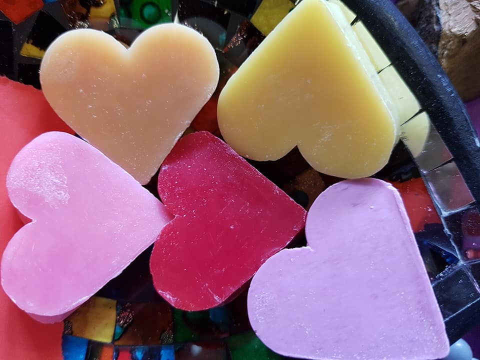 savon parfumé en forme de coeur