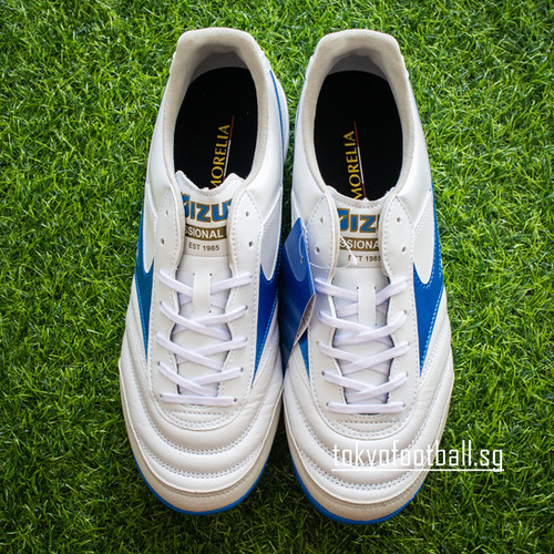 Mizuno MORELIA SALA JAPAN IN ホワイト/ブルー MIZUNO Futsal Shoes MORELIA SALA JAPAN TF Q1GB2411 25 Super