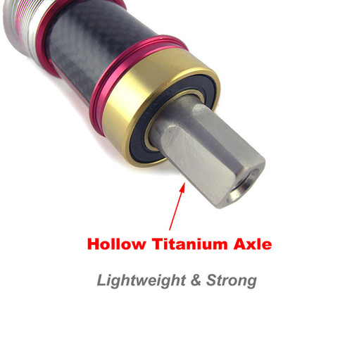 thumbnail interactive-video image 1 of OMNI Racer OM868CT Titanium Bottom Bracket – World's Lightest JIS Square Taper, 68x118mm, BSA/English 1 of 4
