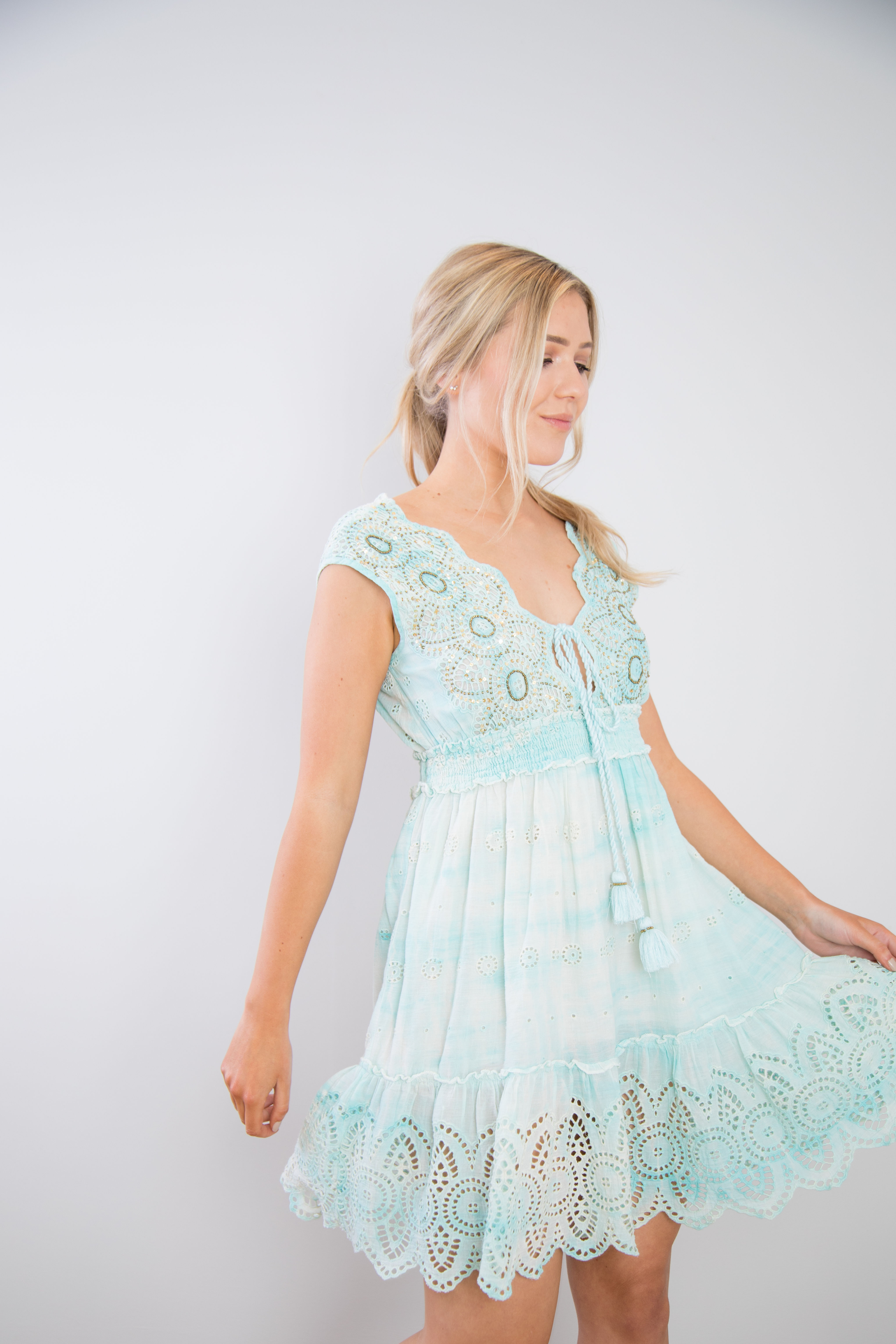 Embellished Sequin Embroidered Dress