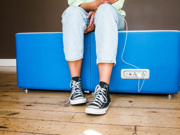 Fomcore Bench with Power Up Outlet