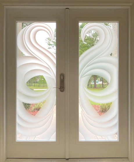 Art Decò design for a double door entrance. Clear Background, shaded design,
